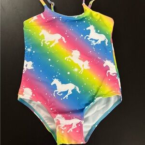 Rainbow Unicorn Kids Swimsuit Girls 140/9-10Y NWOT